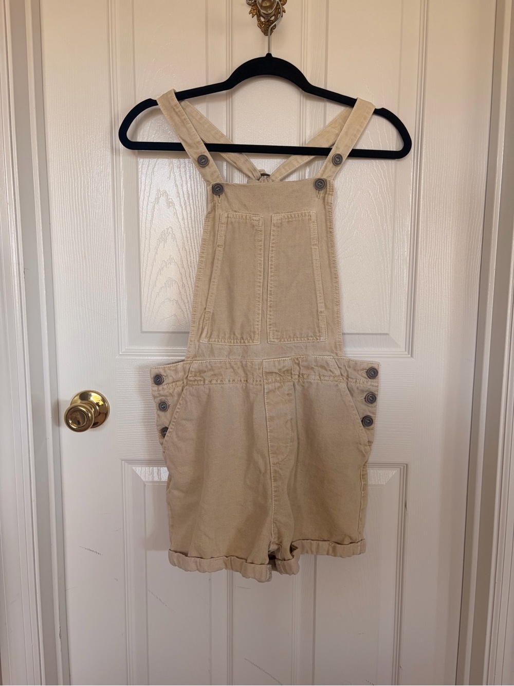 Women’s Light Beige Short Overalls One-Piece